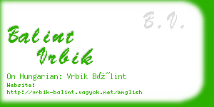 balint vrbik business card